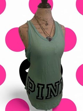 2015 Victoria’s Secret PINK • Aqua Tank top / Black PINK Logo • SIZE - XS